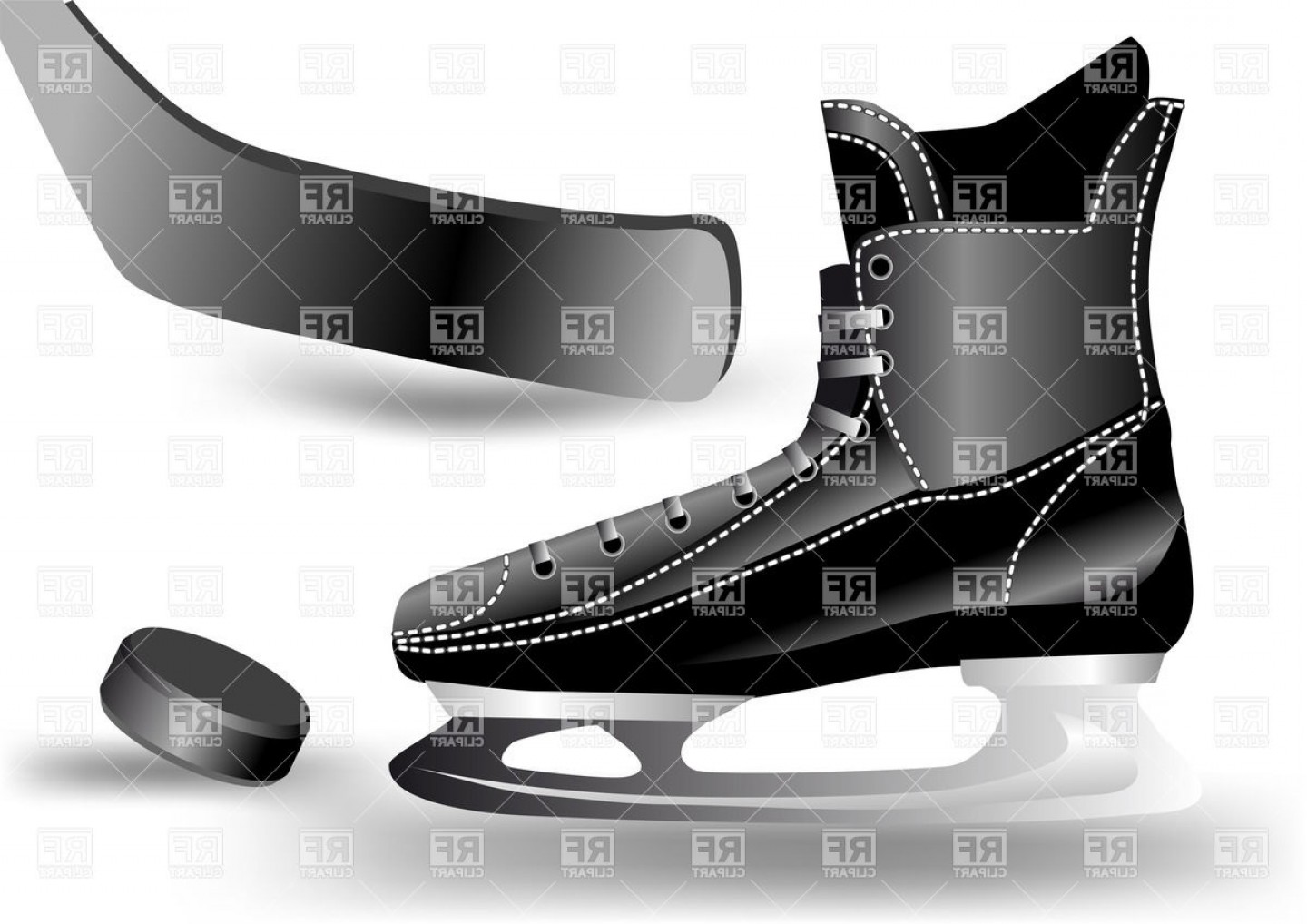 1440x1018 Hockey Puck Stick And Skate Vector Clipart Hoodamathrun