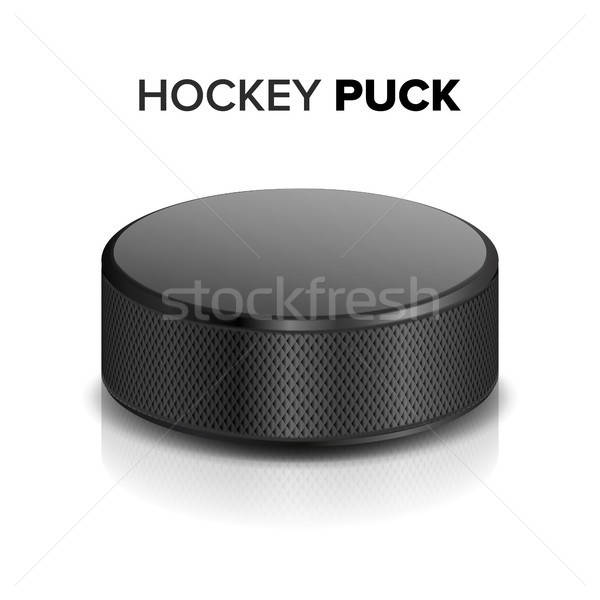 600x600 Hockey Puck Vector Realistic Illustration Of Black Ice Hockey