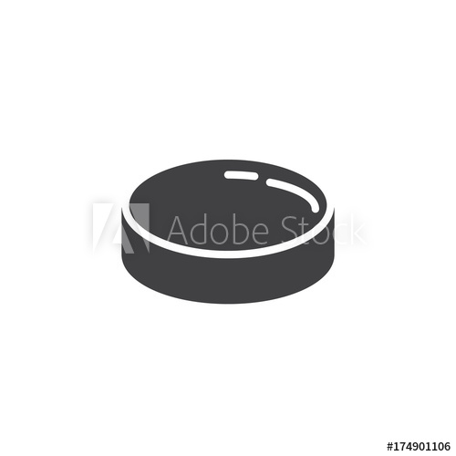 500x500 Hockey Puck Icon Vector, Filled Flat Sign, Solid Pictogram