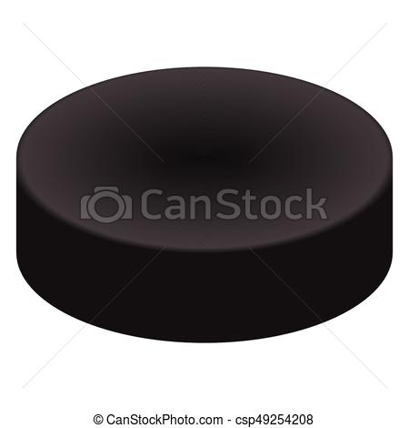450x470 Isolated Ice Hockey Puck On A White Background, Vector Vector