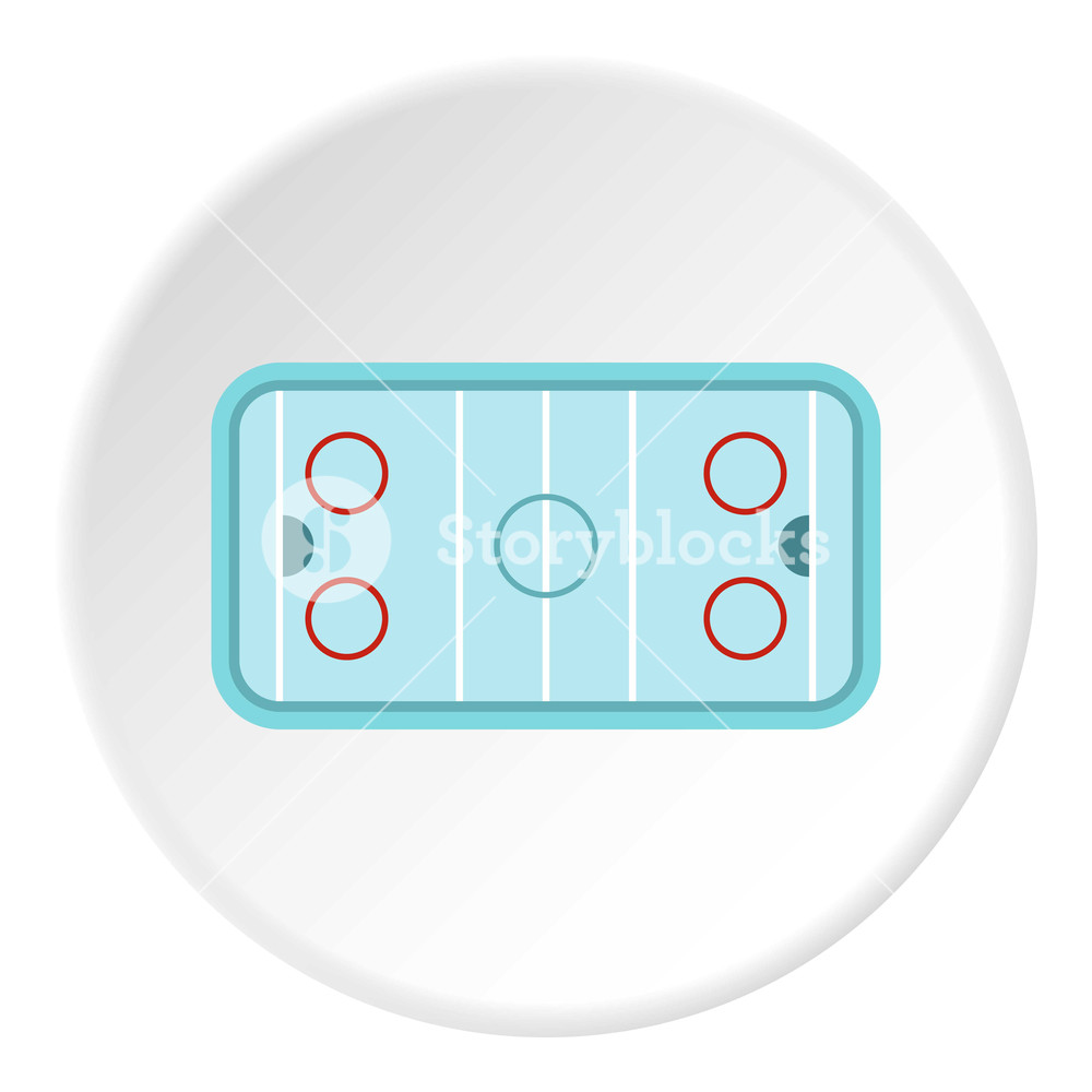 1000x1000 Ice Hockey Rink Icon In Flat Circle Isolated Vector Illustration