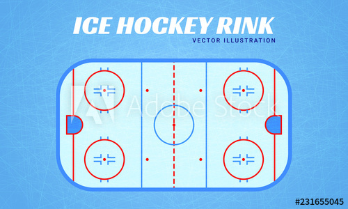 500x300 Ice Hockey Rink Vector Illustration Winter Sports Design Flat