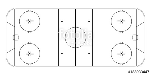 500x250 Ice Hockey Rink Sport Field Background Vector Illstration