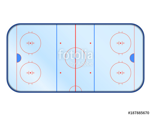 500x385 Vector Ice Hockey Rink With Markup Isolated On White Stock