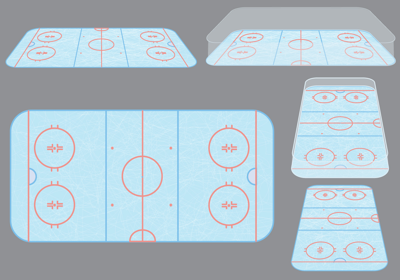1400x980 Hockey Rink Free Vector Art