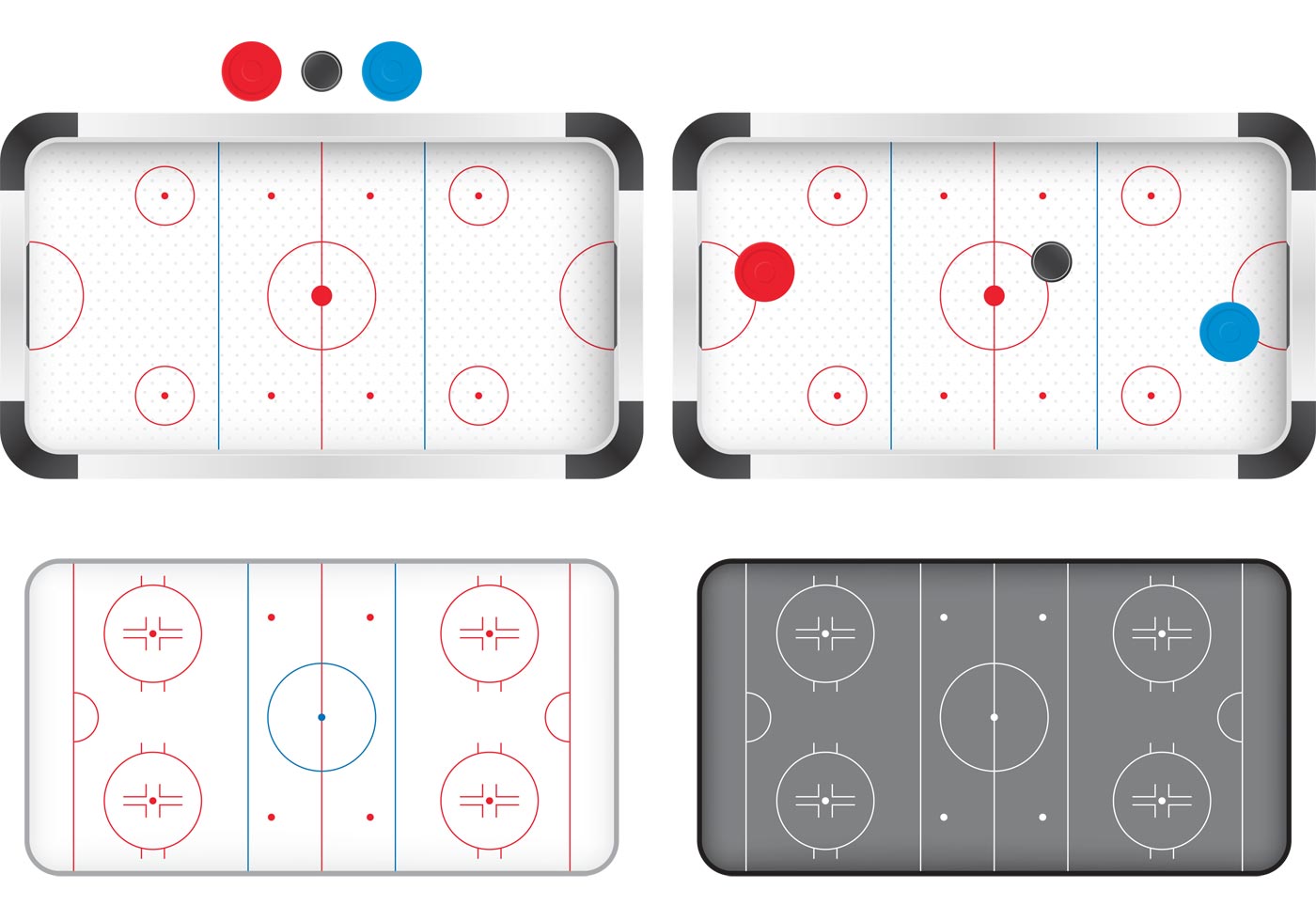 1400x980 Hockey Rink Vectors