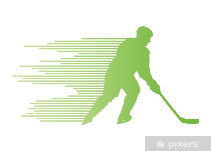 Hockey Player Silhouette Vector Background Concept Wall Mural 700x501 Hockey Player Silhouette Vector Background Concept Wall Mural