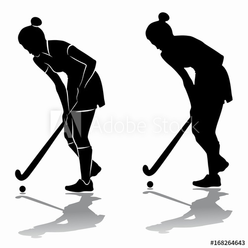 Silhouette Of A Field Hockey Player, Vector Draw 500x500 Silhouette Of A Field Hockey Player, Vector Draw