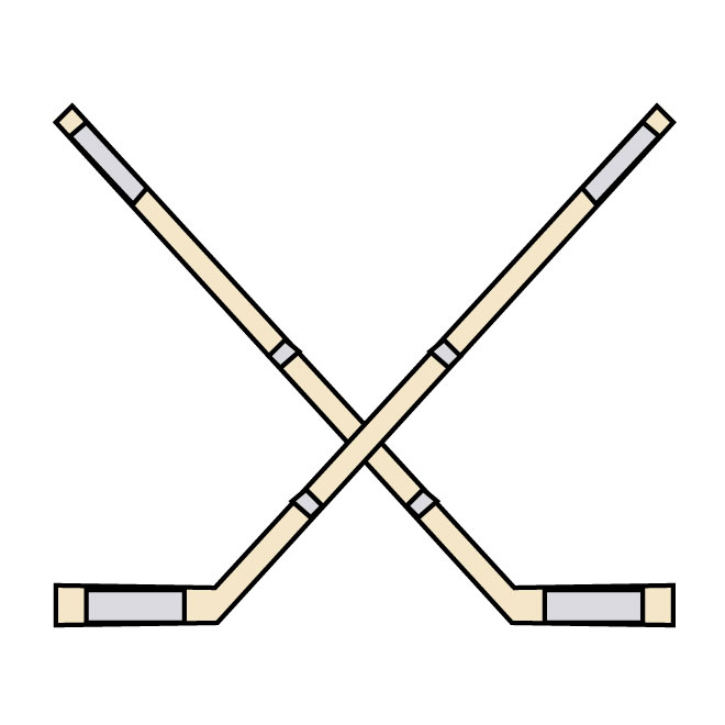 660x660 Crossed Hockey Sticks Vector Image