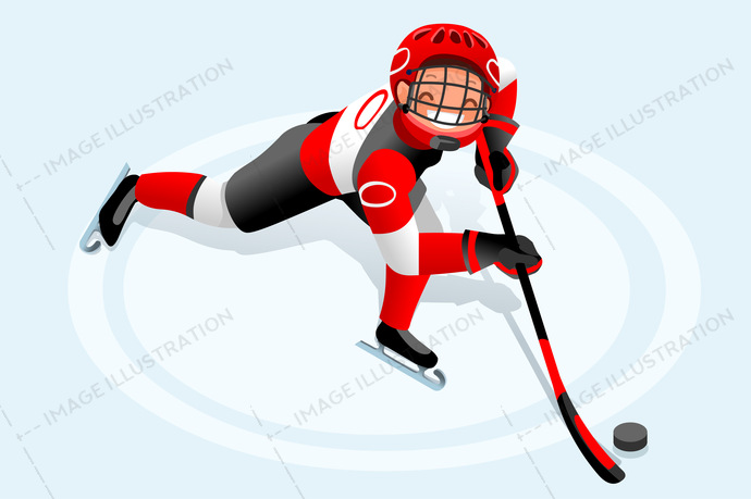 690x459 Hockey Vector Cartoon Boy Poster