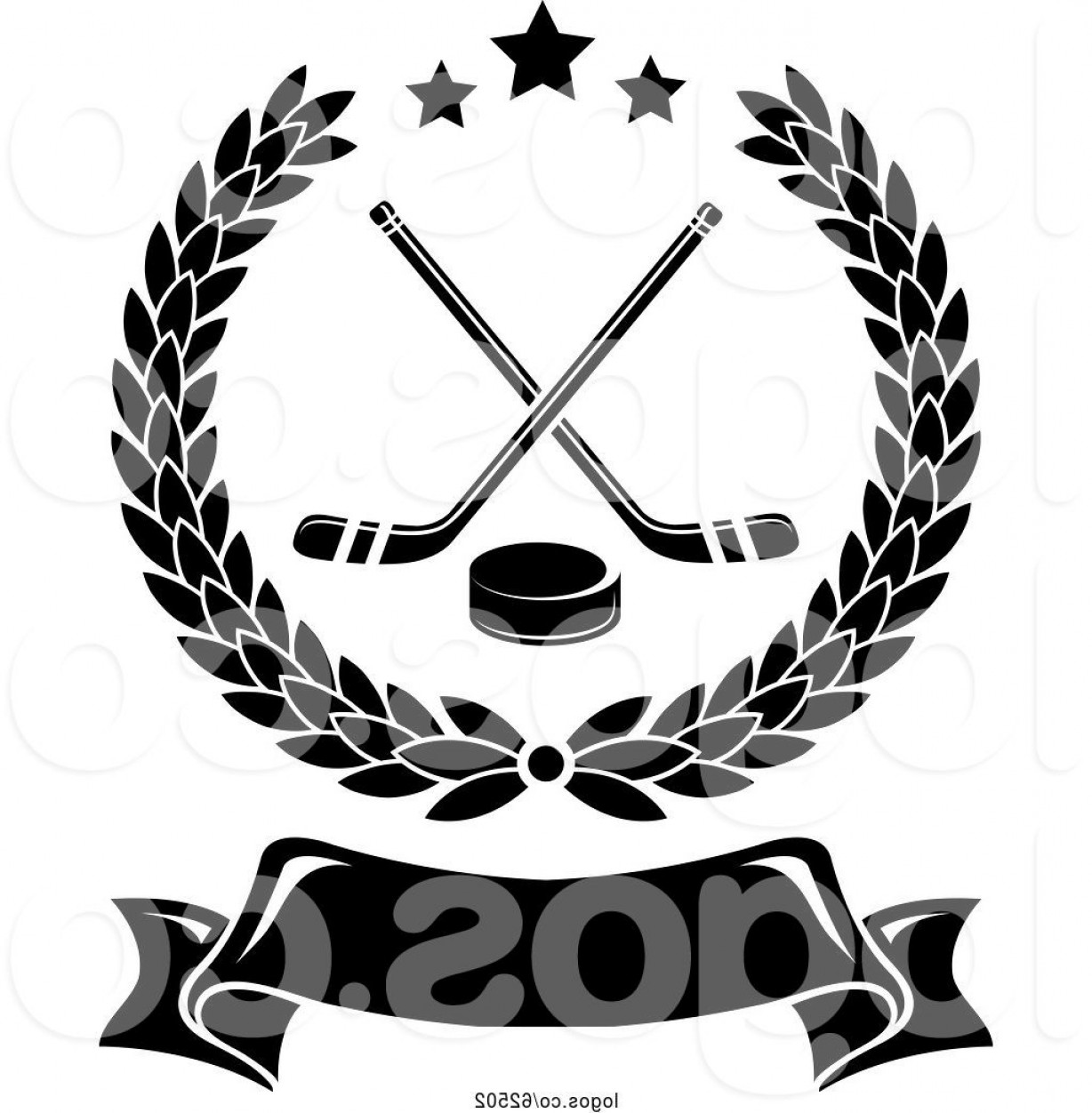 1228x1252 Logo Of Black And White Laurel Wreath With Hockey Sticks