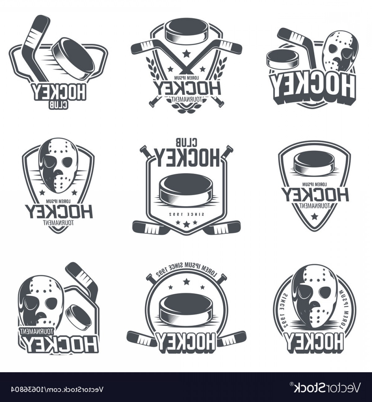 1200x1296 Set Of Sports Logos For Hockey Vector Wallkeeper