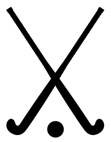 381x490 Field Hockey Equipment Black Outline Silhouette Vector