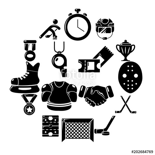 Hockey Icons Set Simple Illustration Of Hockey Vector Icons 500x500 Hockey Icons Set Simple Illustration Of Hockey Vector Icons