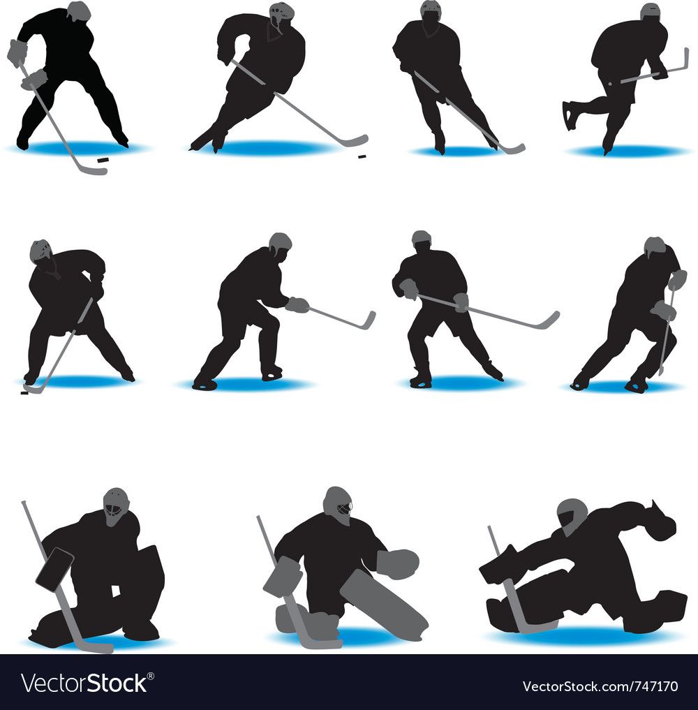 Hockey Silhouettes Royalty Free Vector Image 1000x1017 Hockey Silhouettes Royalty Free Vector Image