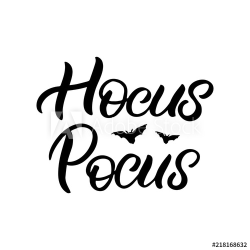 500x500 Hand Drawn Lettering Haloween Card The Inscription Hocus Pocus