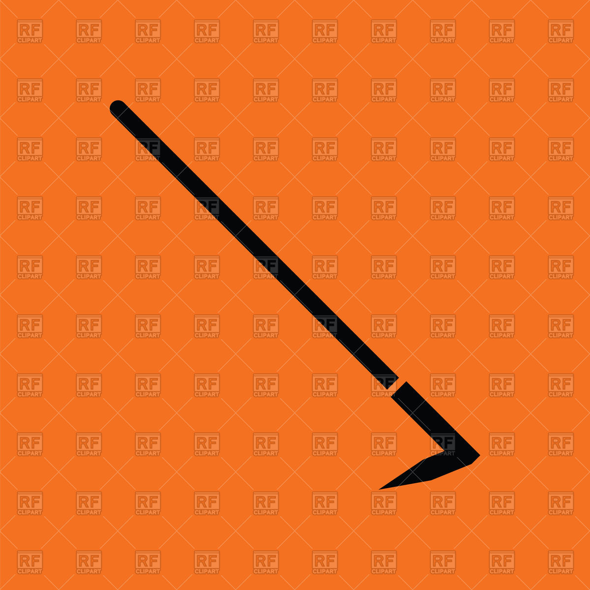 1200x1200 Hoe Icon On Orange Background Vector Image Of Industrial Tools