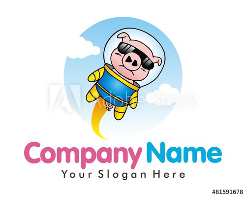 500x400 Pig Hog Fly Cloud Image Logo Vector