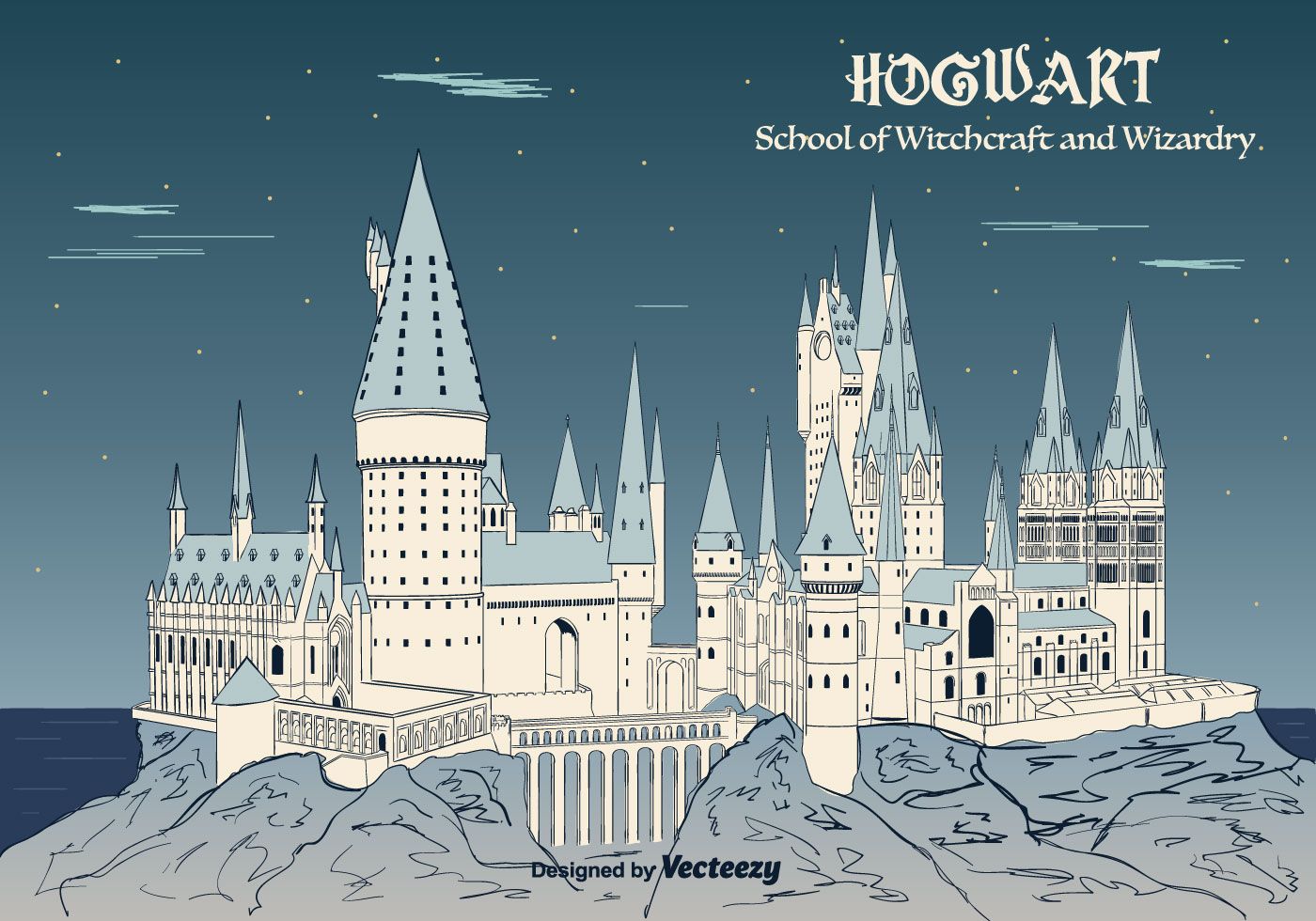 1400x980 Vector Background Of Hogwarts Castle Harry Potter