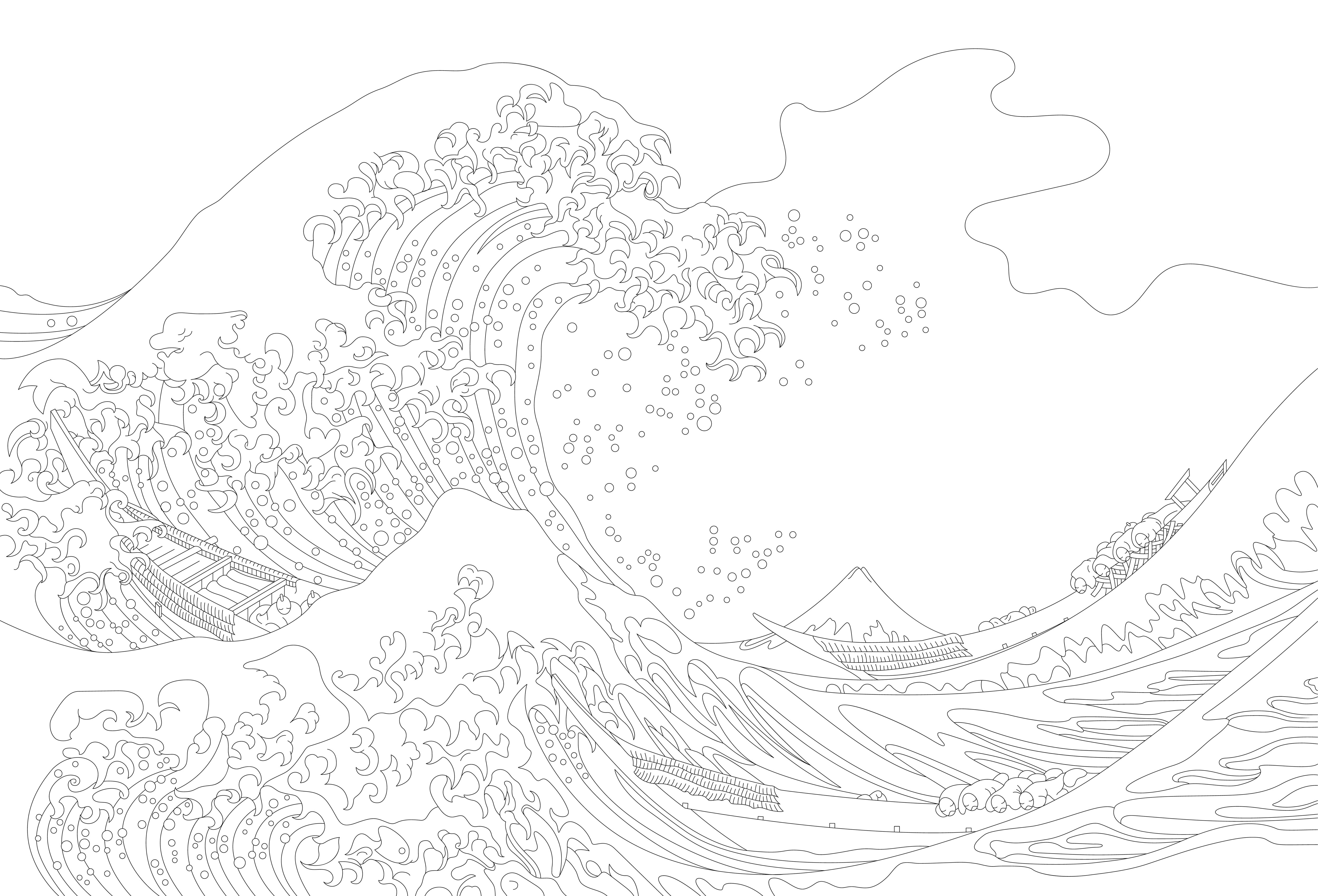 5000x3400 Katsushika Hokusai Free Vector Art