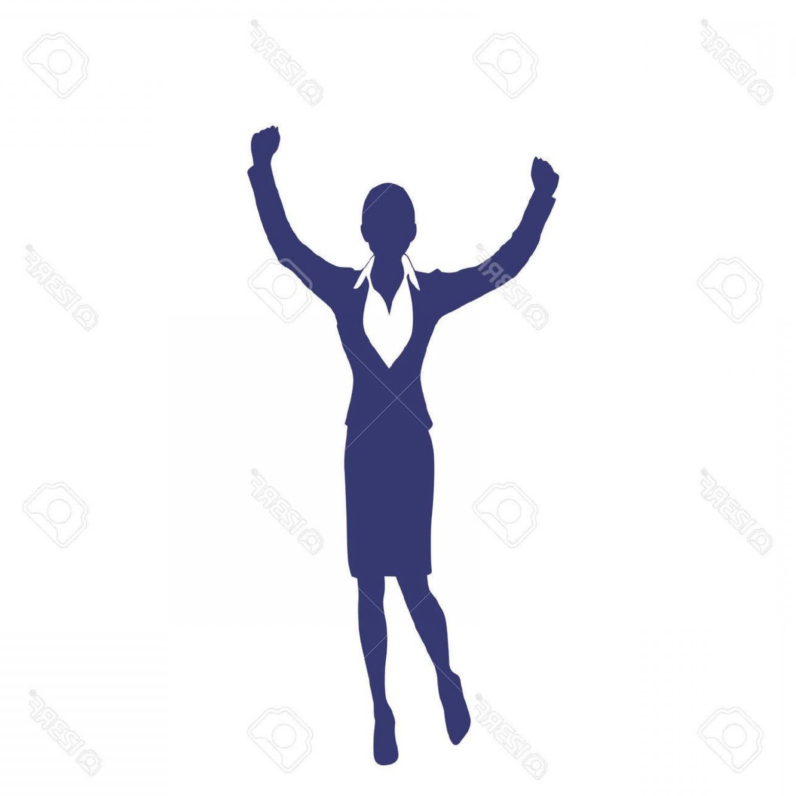 Photostock Vector Business Woman Silhouette Excited Hold Hands Up 1560x1560 Photostock Vector Business Woman Silhouette Excited Hold Hands Up