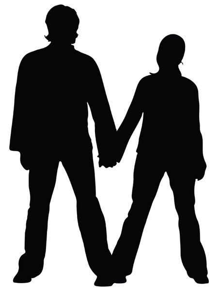 Couple Holding Hands Silhouette Isolated Over A White Background 450x600 Couple Holding Hands Silhouette Isolated Over A White Background