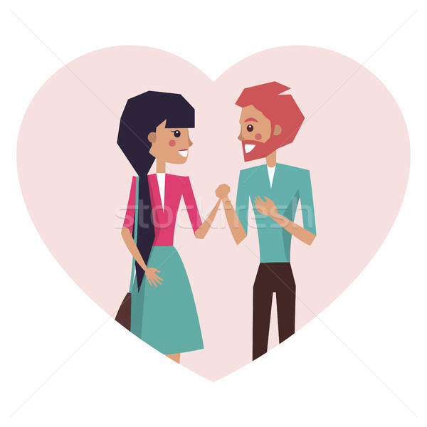 600x600 Man And Woman Holding Hands Vector Illustration Vector