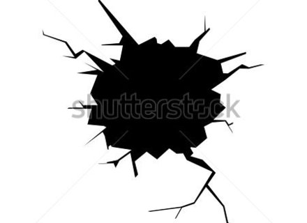 440x320 Broken Wall Vector, Broken Brick Wall Stock Vector Illustration