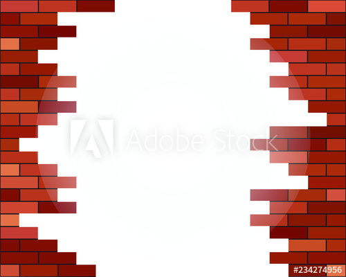 500x400 Hole In Red Brick Wall Vector Illustration
