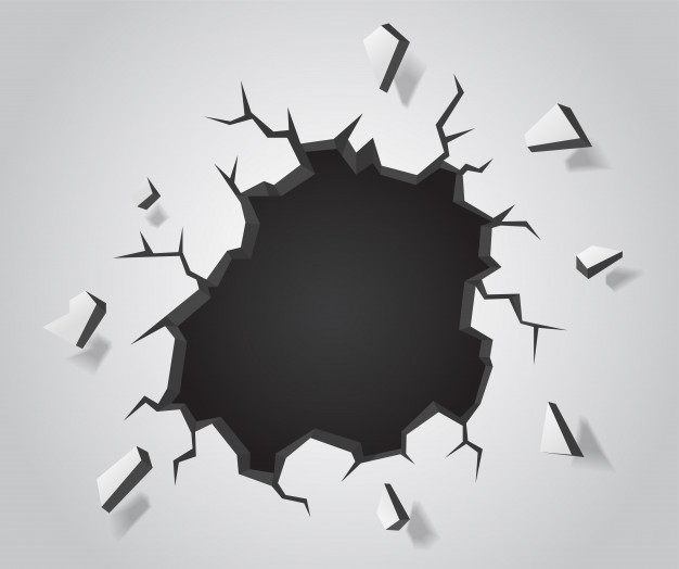 626x524 Hole Wall Broken Illustration Vector Vector Premium Download
