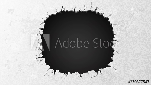 500x281 Big Dark Hole In A Wall Or In The Ground, Ruined Wall, Vector