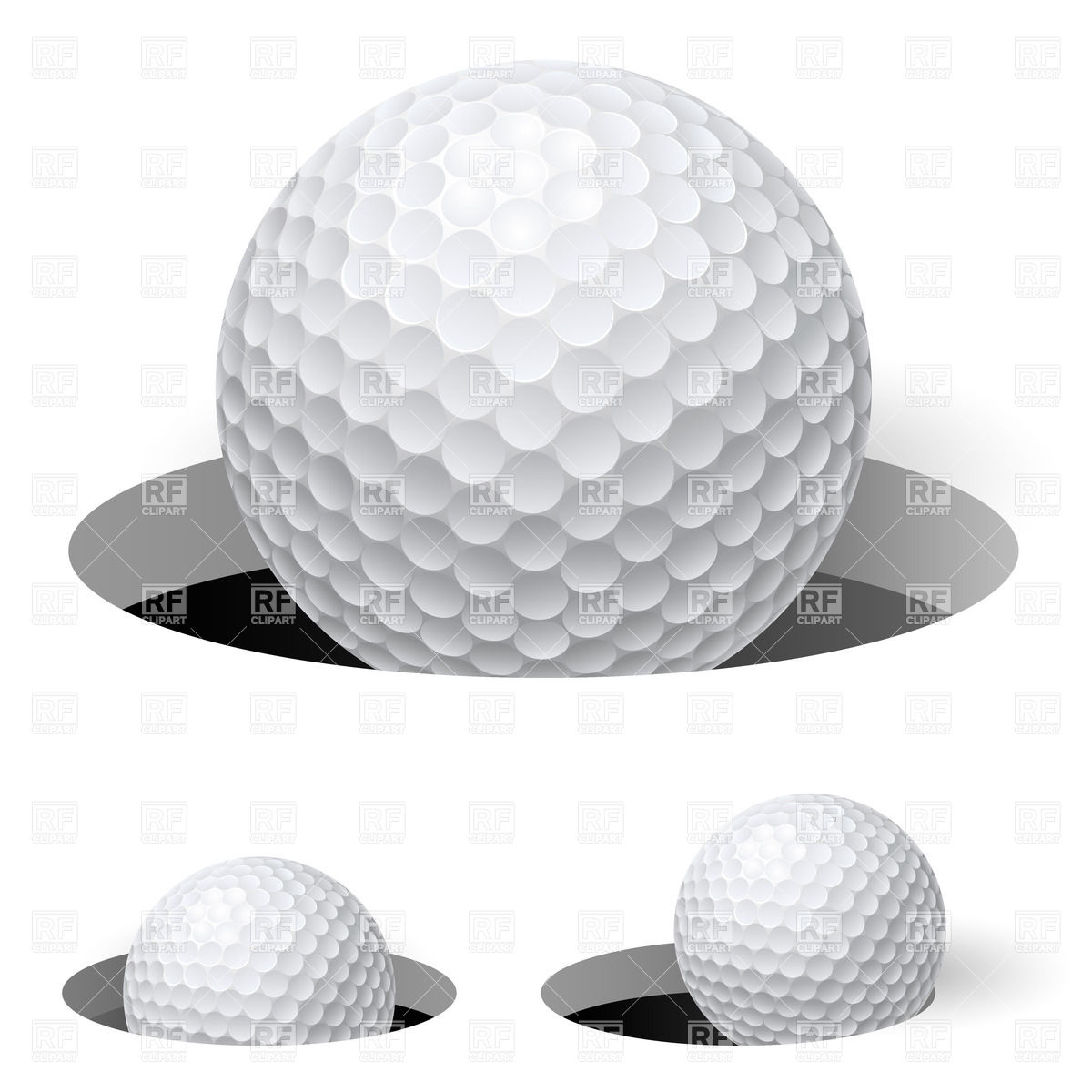 1200x1200 Golf Ball In Hole Vector Image Of Sport And Leisure Dvarg