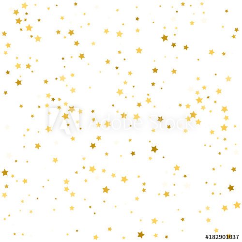 500x500 Gold Star Confetti Rain Festive Holiday Background Vector Golden