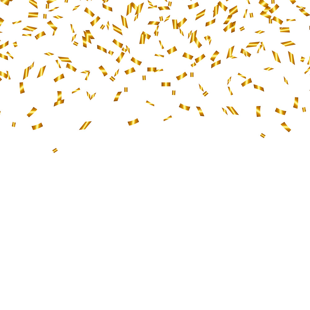 1000x1000 Golden Confetti Isolated Festive Background Vector Illustration
