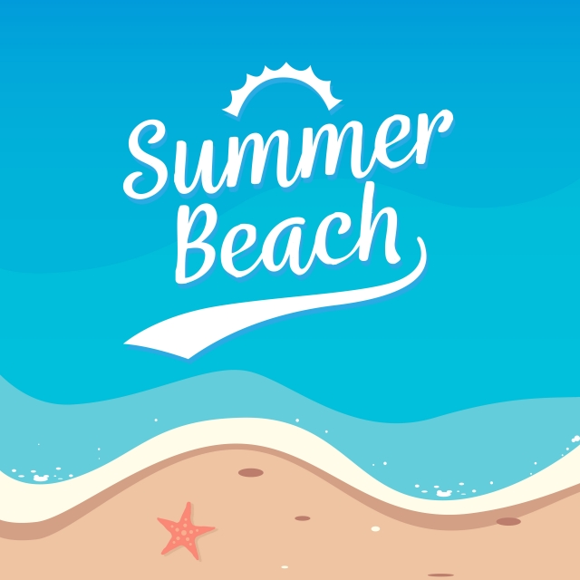 640x640 Summer Beach Holiday Background Vector Design Top View Beach
