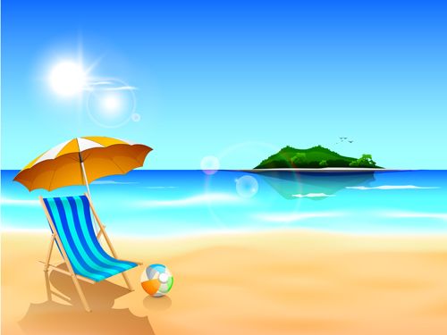 500x375 Summer Holiday Beach Creative Background Vecor