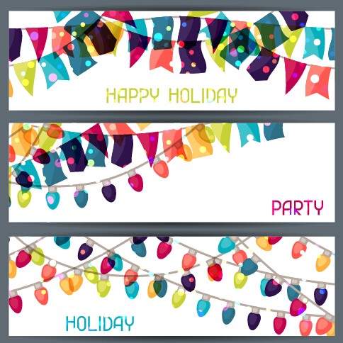 484x484 Happy Holiday Banners Creative Vector Free Download