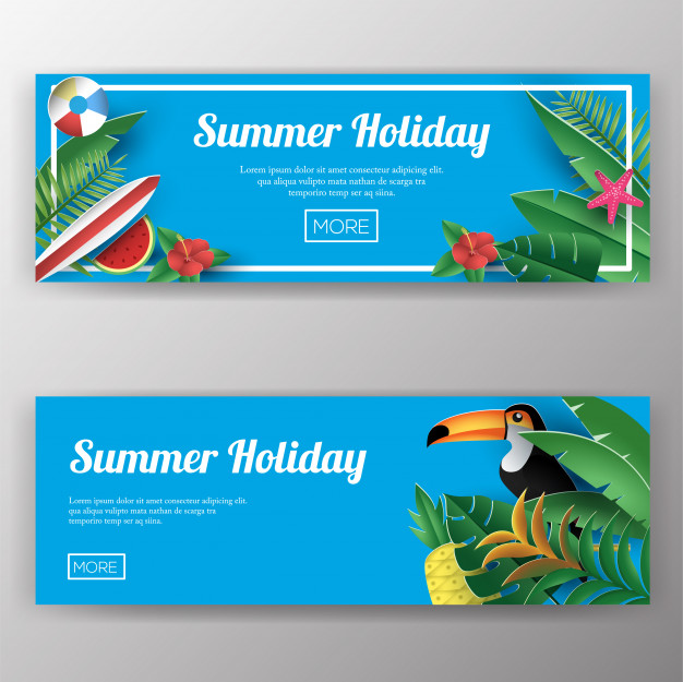 626x625 Summer Holiday Banner Vector Premium Download
