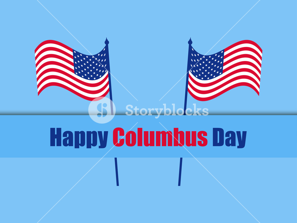 1000x750 Columbus Day, The Discoverer Of America, Usa Flag And Continent