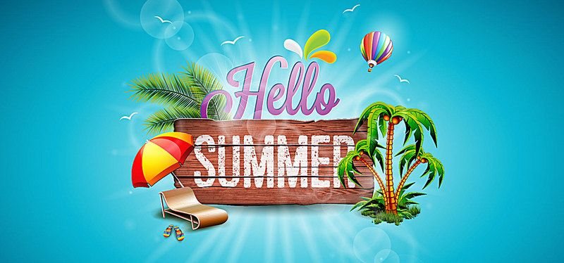 800x374 Creative Summer Vacation Banner Vector Begraund