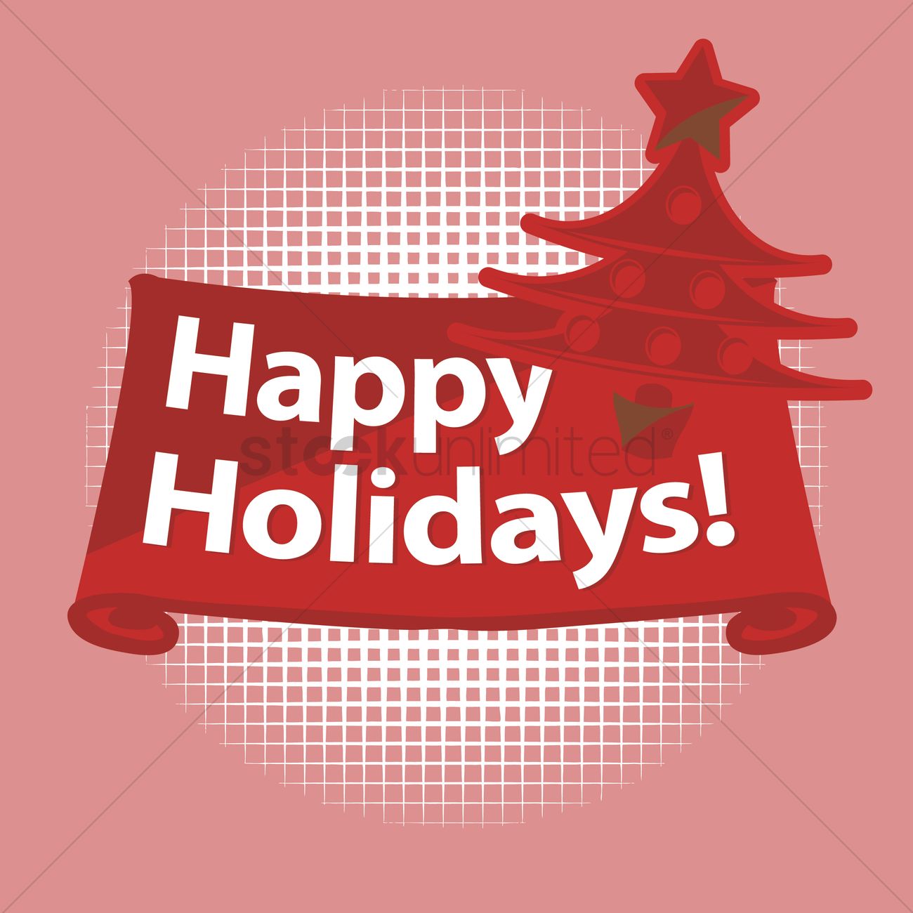 1300x1300 Free Happy Holidays Banner Vector Image