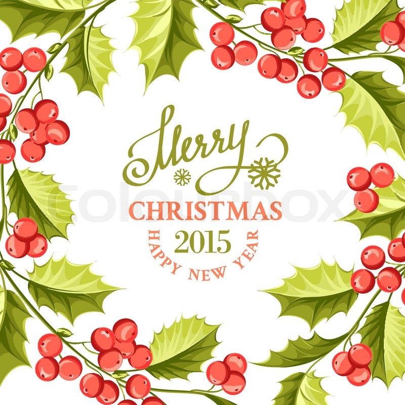 800x800 Christmas Mistletoe Drawing Over Card Stock Vector Colourbox