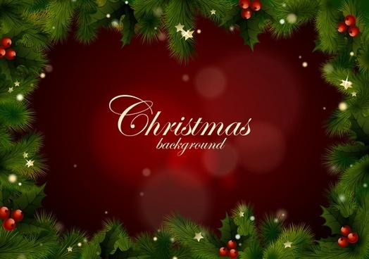 524x368 Holiday Pine Garland Border Free Vector Download