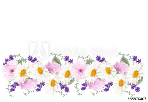 500x344 Beautiful Holiday Flower Banner Border Vector