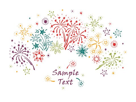 479x359 Hand Drawn Doodle Fireworks And Holiday Card Vector Template