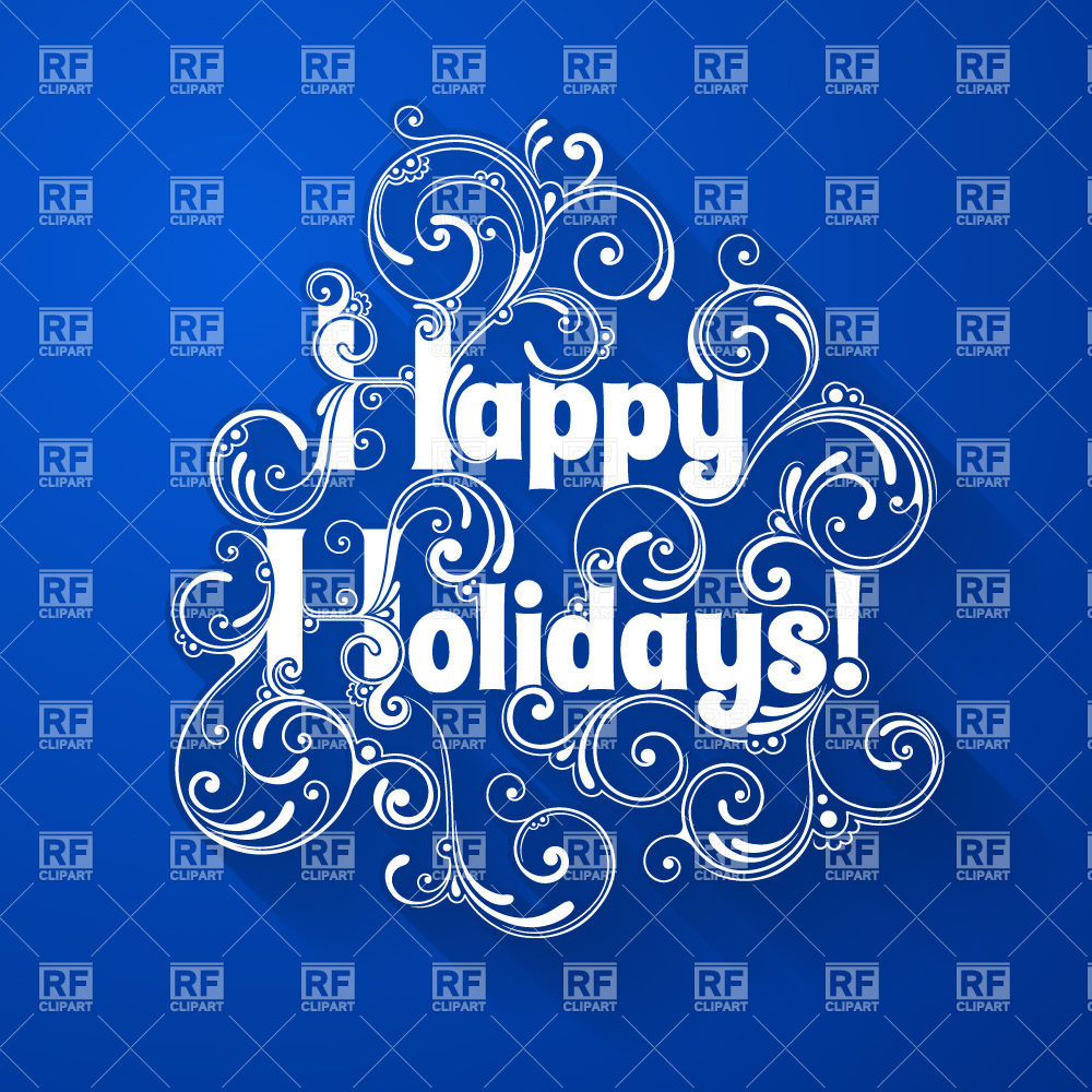 1000x1000 Happy Holidays Card With Curly Ornament Vector Image Of Holiday