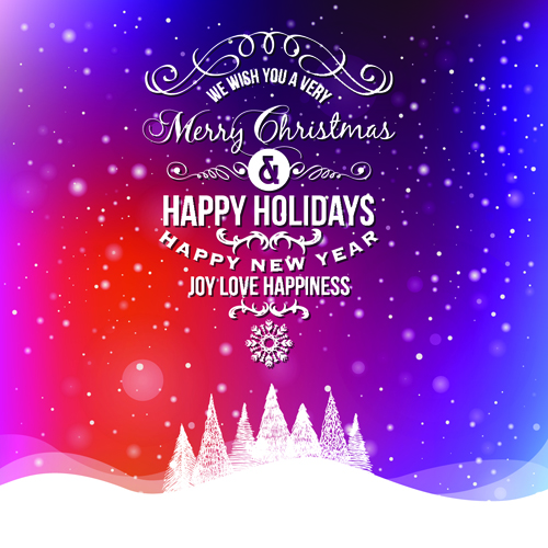 500x500 Winter Holiday Cards Vector Set Free Download