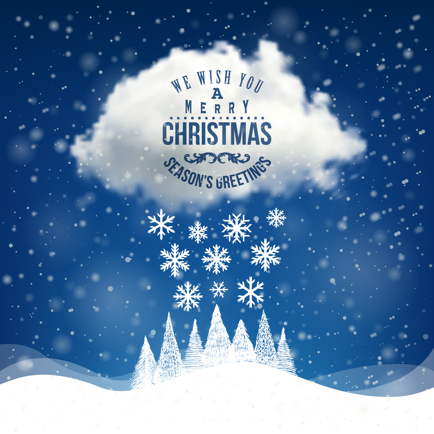 1400x1400 Winter Holiday Cards Vector Set Free Download
