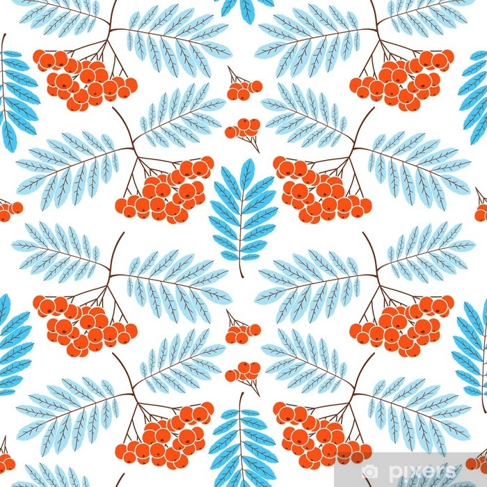 700x700 Winter Rowan Pattern Vector Seamless Frost Leaves And Berries