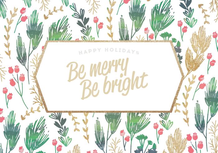 700x490 Gold Glitter Holiday Card Vector